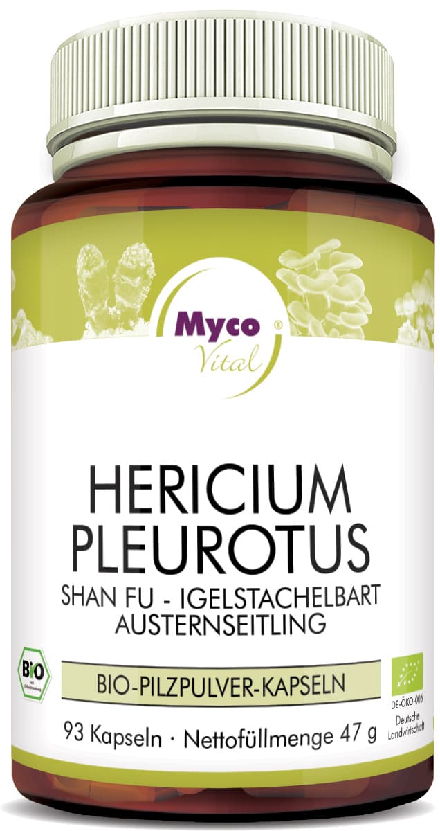 HERICIUM-PLEUROTUS Bio-Pilzpulver-Kapseln (Mischung 345)