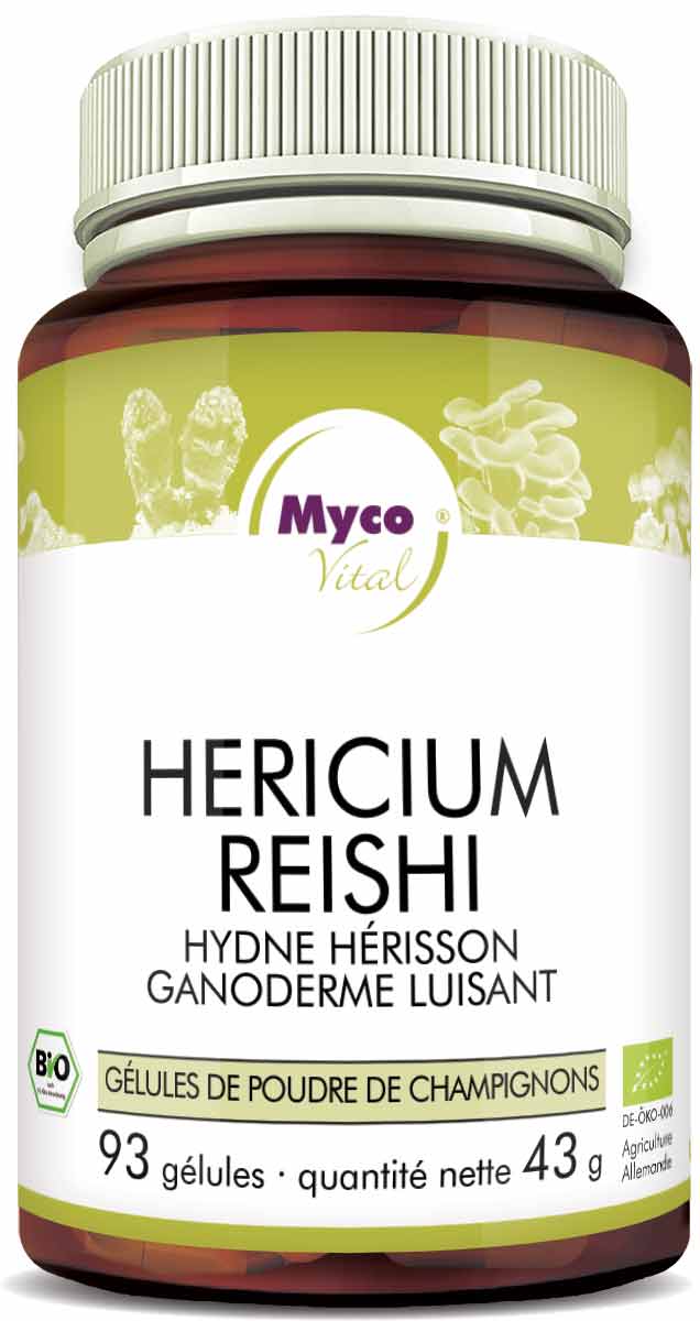Hericium-Reishi Capsules de poudre de champignons bio (mélange 319)