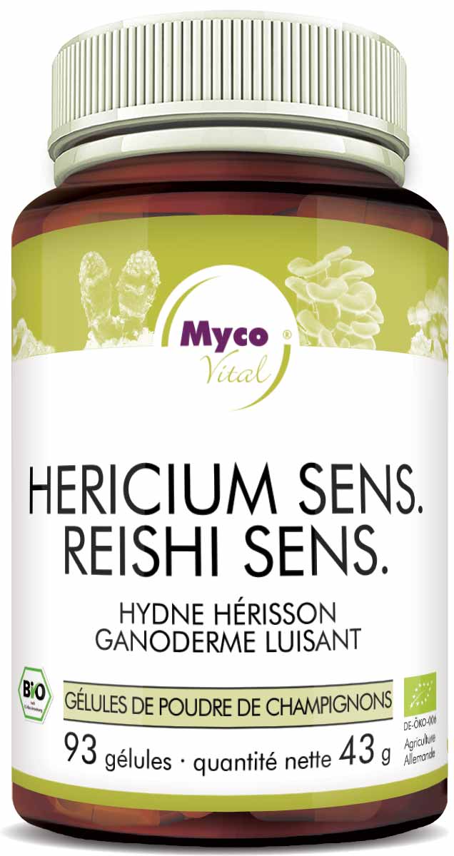 BIO HERICIUM-REISHI sensitive capsules de poudre de champignon (mélange 366)