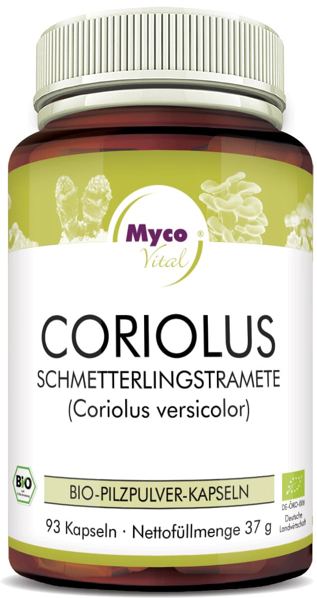 Cápsulas de polvo de hongo vital orgánico CORIOLUS