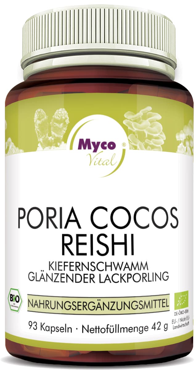 Poria Cocos-Reishi Organic mushroom powder capsules (blend 356)