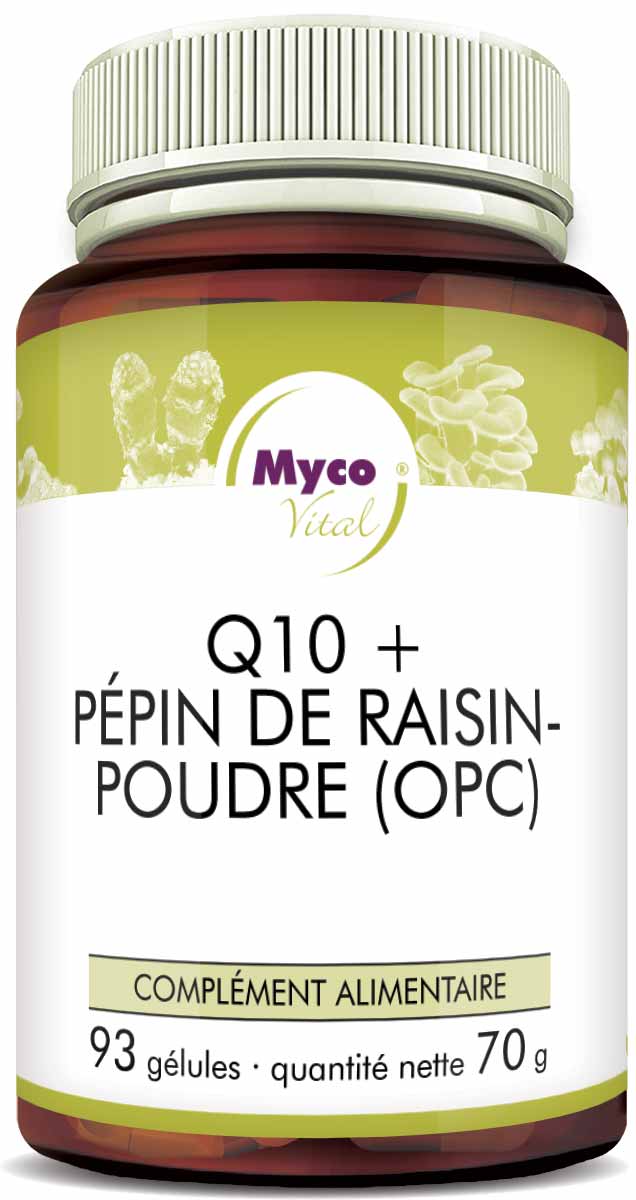 Q10 + CAPSULES DE PEPINS DE RAISINS (OPC) provenant de pépins de raisins biologiques non déshuilés (mélange 548)
