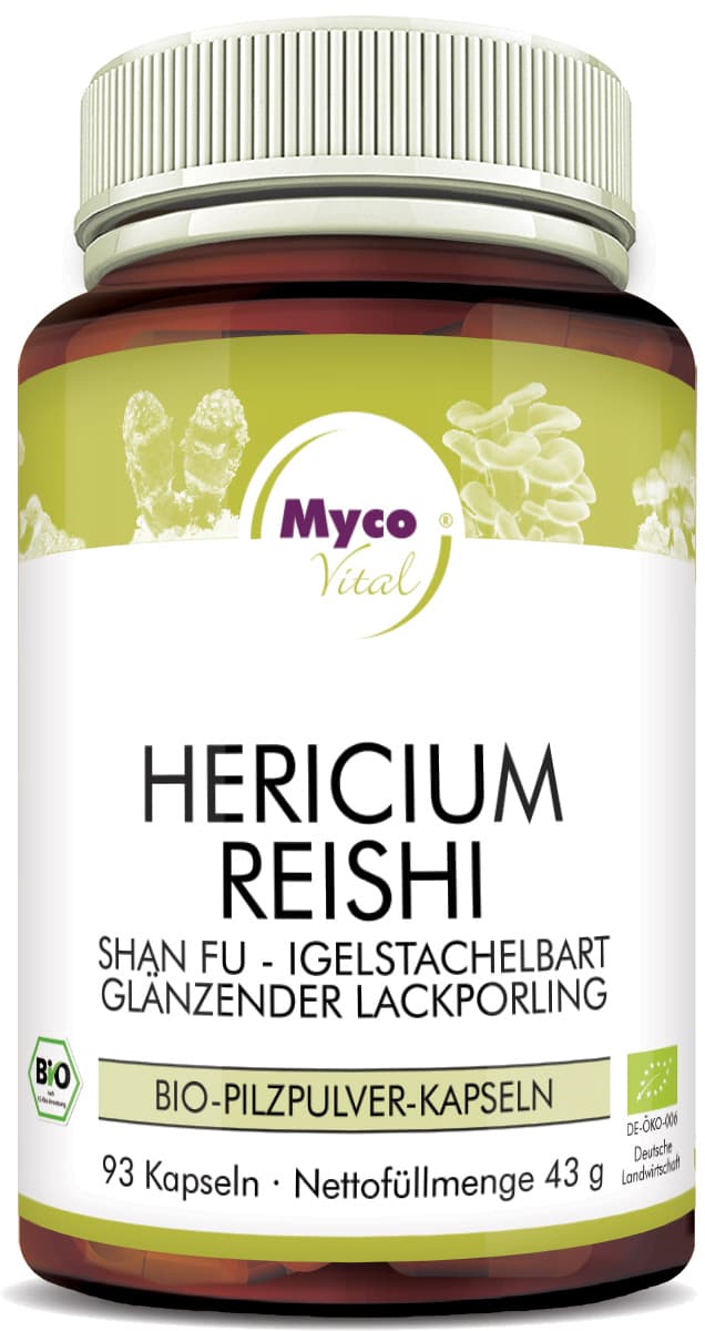 Hericium-Reishi Cápsulas de polvo de setas ecológicas (mezcla 319)