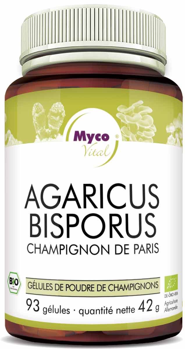 Agaricus Bisporus Capsules de poudre de champignons bio vitaux