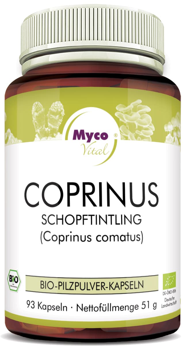 Coprinus Cápsulas de polvo de hongos vitales orgánicos