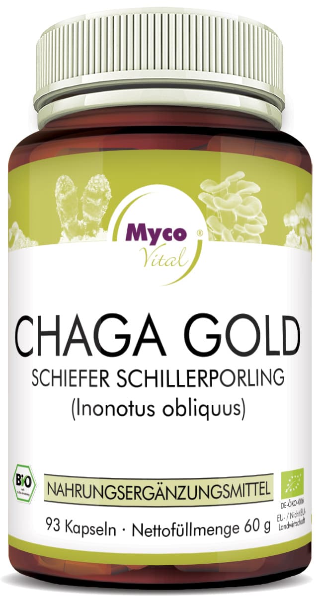 Chaga gold capsules organic vital mushroom powder