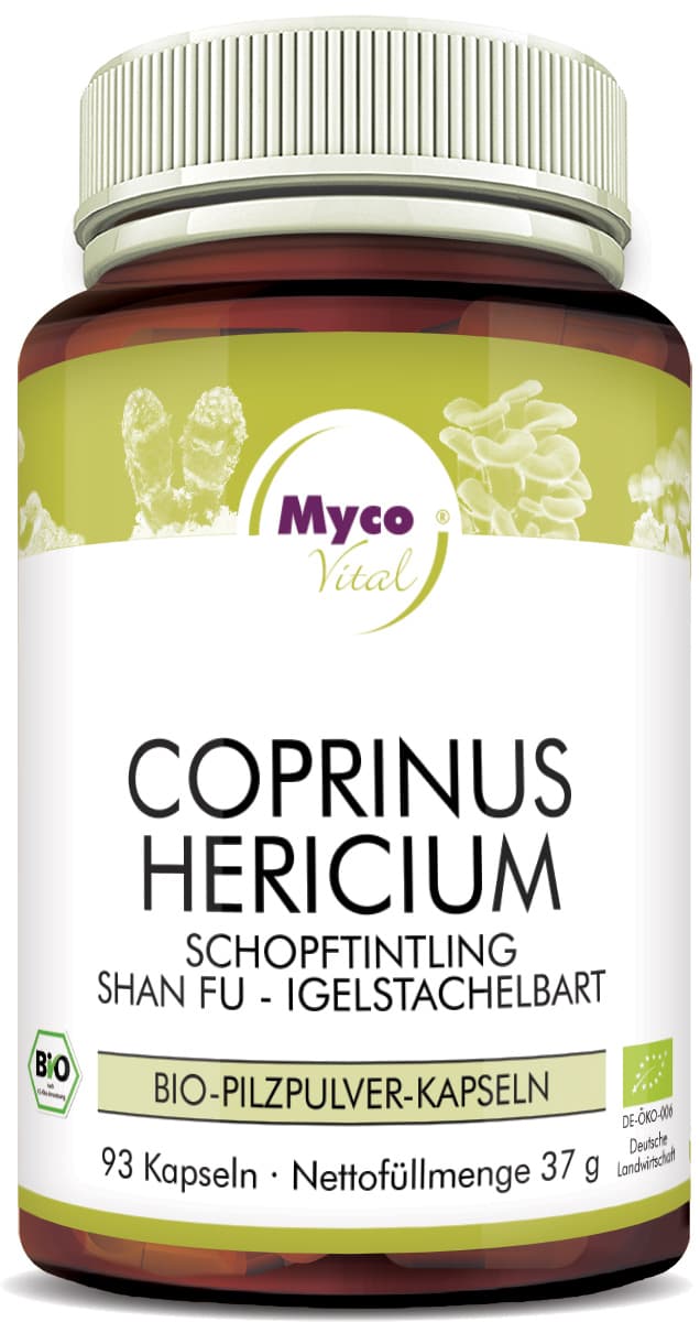 Coprinus-Hericium Organic mushroom powder capsules (blend 355)