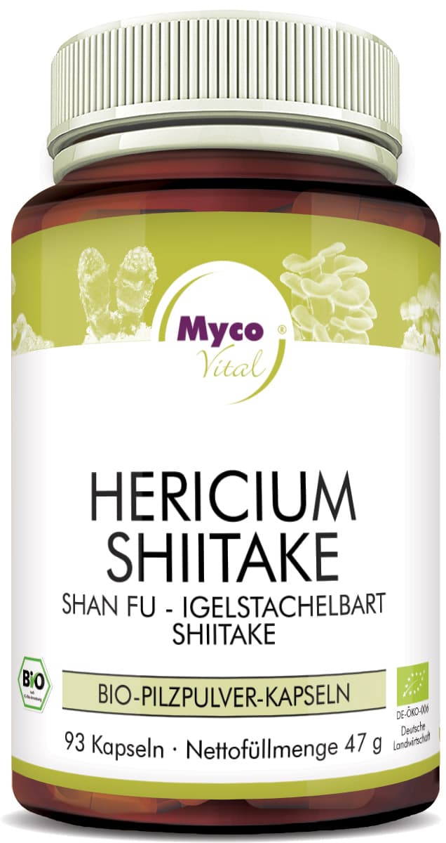 Hericium-Shiitake Organic mushroom powder capsules (blend 318)