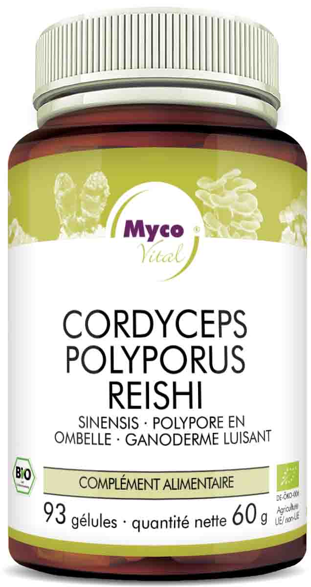 Cordyceps-Polyporus-Reishi Capsules de poudre de champignons bio (352)