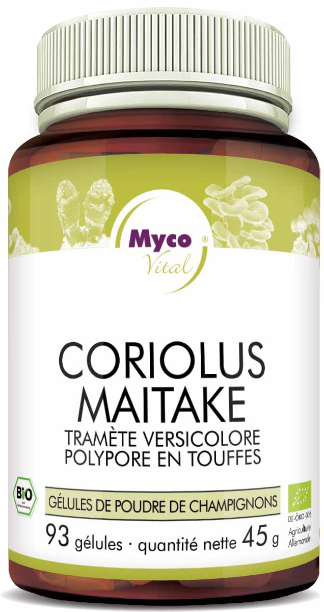 Coriolus-Maitake Capsules de poudre de champignons bio (mélange 350)