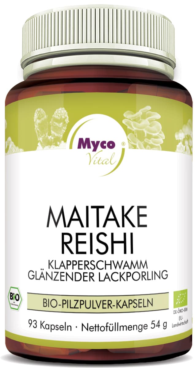 Maitake-Reishi Cápsulas de polvo de setas ecológicas (mezcla 332)