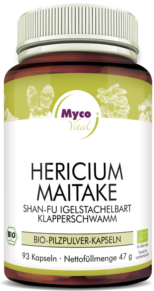 Hericium-Maitake Cápsulas de polvo de hongos orgánicos (Mezcla 331)