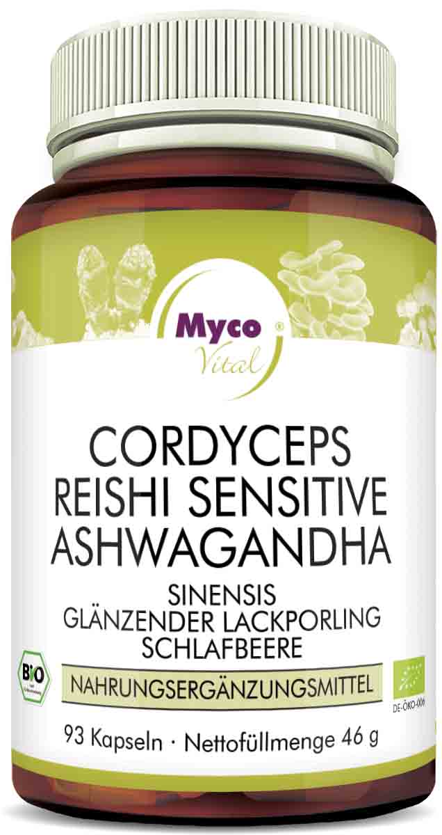 Cordyceps-Reishi sens. ashwagandha organic powder capsules (blend 0554)
