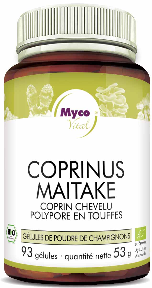 Coprinus-Maitake Capsules de poudre de champignons biologiques (mélange 347)