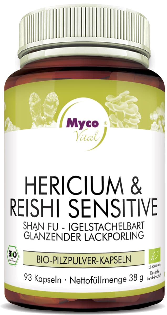 HERICIUM-REISHI Sensitive organic mushroom powder capsules (Blend no. 366)
