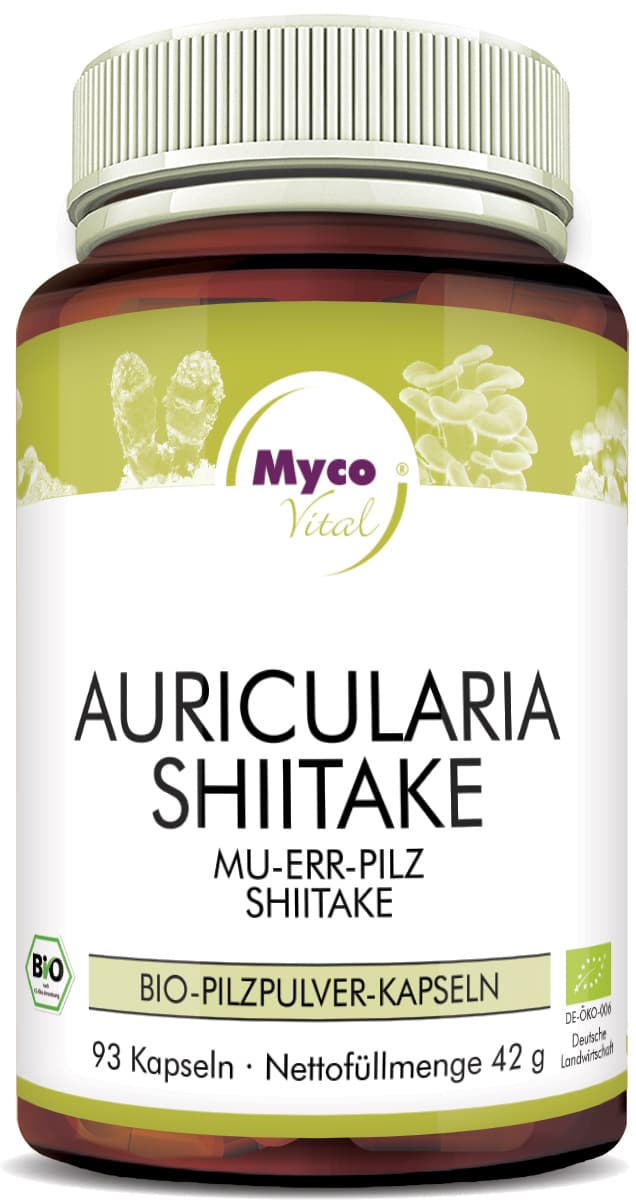 Auricularia-Shiitake Organic mushroom powder capsules (blend 336)